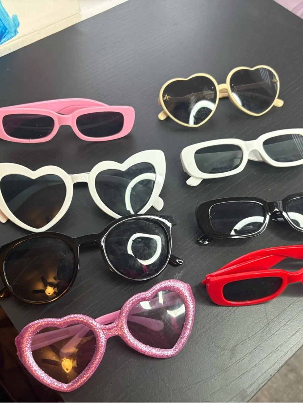 SHEIN Kids Sunglasses Set - Pink, White, Black, Red, Gold